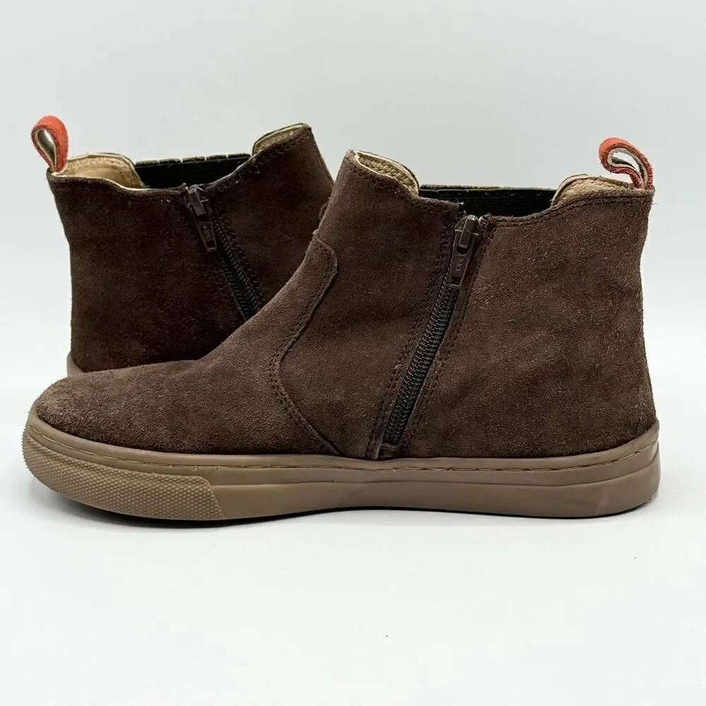 Mini Boden Brown Suede Side Zip Chelsea Boots - Kids EU 37 / US 7